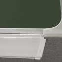 SERIA TKF Tablica kredowa zielona o powierzchni magnetycznej ceramicznej. Elegancka rama wykonana z profilu aluminiowego w kolorze srebrnym, wykończona eleganckimi, popielatymi narożnikami.