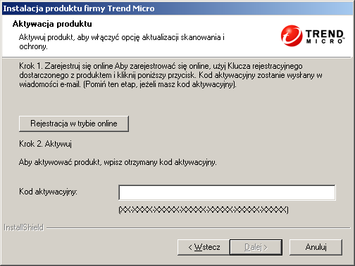 Trend Micro Worry-Free Business Security 6.0 Podręcznik instalacji RYSUNEK 3-2. Ekran Aktywacja produktu 6.