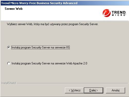 Instalowanie serwera RYSUNEK 3-9. Ekran serwera webowego Uwaga: jeżeli wybrano standardową metodę instalacji, ekran ten nie zostanie wyświetlony. 7.