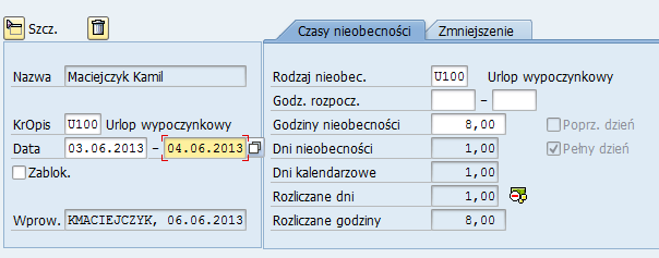 o Poprawiamy datę zakończenia Po zapisaniu