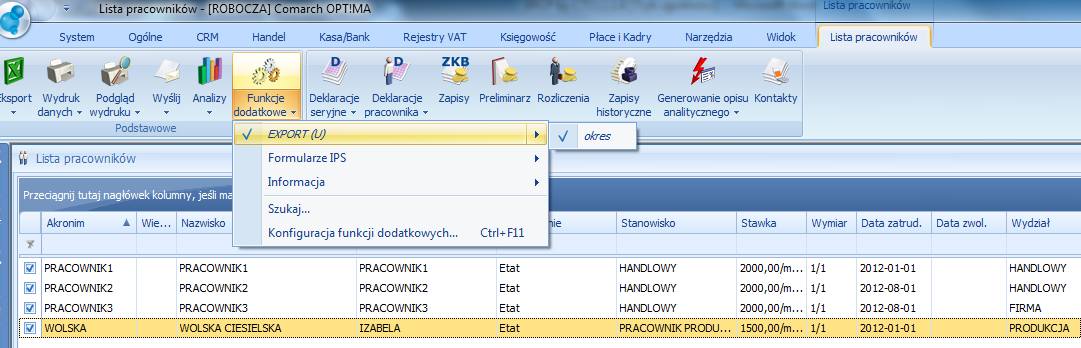 Następnie należy przejść do zakładki definicja i zaimportować plik w formacie xpt.