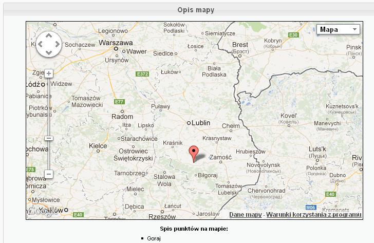 Rys. 7 Dane teleadresowe jednostki Rys. 8 Mapa lokalizacji 2.2. Struktura organizacyjna zawiera hierarchiczną listę struktury organizacyjnej danej jednostki.