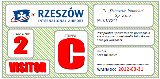 hologram WZÓR PRZEPUSTKI SAMOCHODOWEJ -