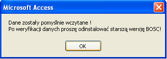 Proces przenoszenia danych przebiega bardzo szybko i kończy się odpowiednim komunikatem: Po zakończeniu przenoszenia danych możliwe jest teraz (i jest to zalecane) odinstalowanie poprzedniej wersji