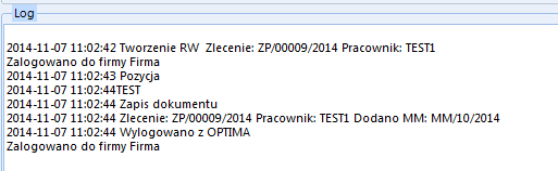 Następnie należy podać Ilość wyrobu i kliknąć poinformuje w polu Log:. O poprawności procesu program Otworzy się również nowe okno do generowania dokumentu MM.