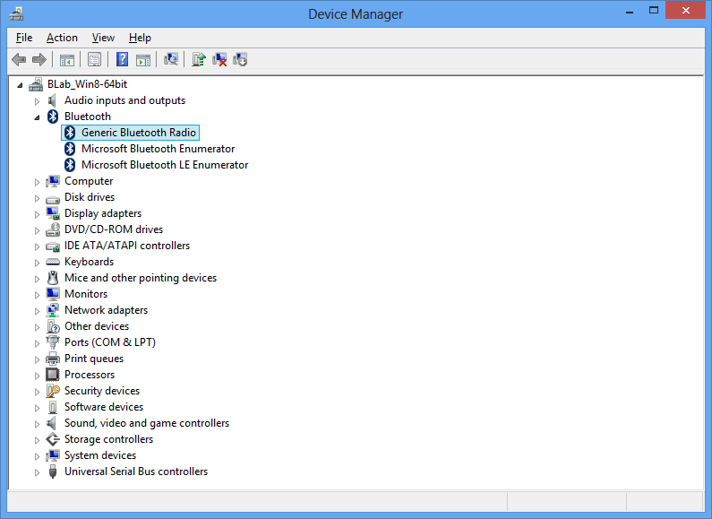 1.3 Instalowanie sterownika adaptera BT4.0 w Windows 8 W celu zastąpienia standardowego sterownika USB Bluetooth należy: 1. Odłączyć lub zablokować wszystkie istniejące adaptery Bluetooth USB. 2.