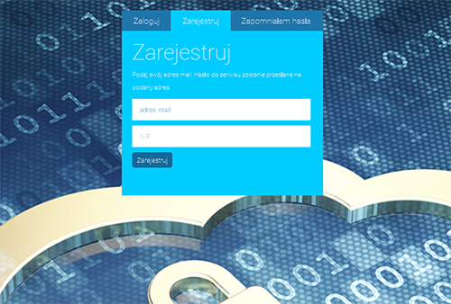 2.1.2 Rejestracja utworzenie konta użytkownika (zakładka Zarejestruj) Aby zarejestrować się w programie (utworzyć nowe konto użytkownika) należy kliknąć w tabeli logowania zakładkę Zarejestruj (Rys.