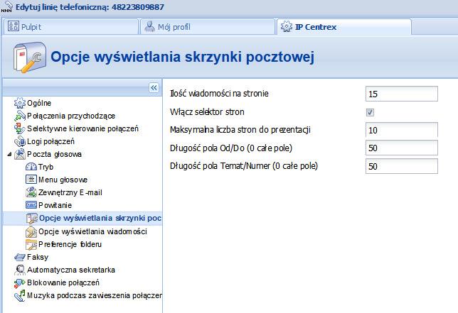 Portal Konta opcje wyświetlania skrzynki pocztowej (3) Personalizuj opcje wyświetlanych