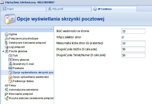 Portal Konta opcje wyświetlania skrzynki pocztowej (3) Personalizuj opcje wyświetlanych