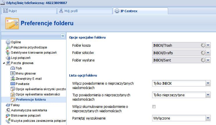 Portal Konta preferencje folderu (3) Personalizuj preferencje