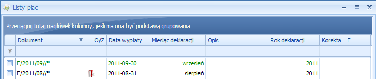 Rys 81. Formularz listy płac (w wersji programu Comarch ERP Optima Płace i Kadry Plus) Nie można otworzyć listy płac, na której rozliczona jest jakakolwiek wypłata.