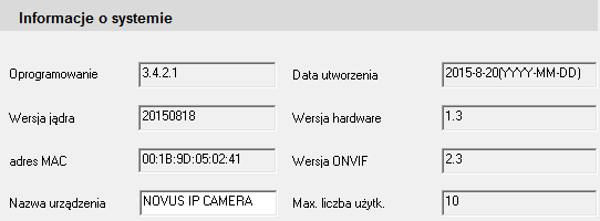 Kamery IP serii NVIP-3000 4MPX Instrukcja obsługi INTERFEJS WWW - PRACA Z KAMERĄ 3.5 