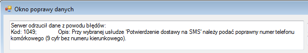 Formularz ten zawiera wszystkie niezbędne pola z listu przewozowego, które mogą wymagać poprawy.