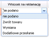 Nowa reklamacja opis, pozycje Otwarta reklamacja Można zmienić ilość Dodanie załącznika np.