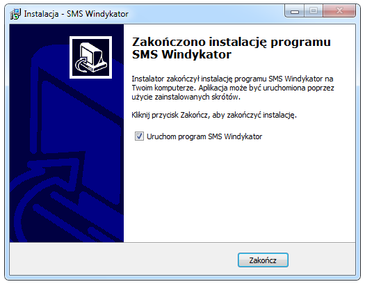 7 Po zakończeniu instalacji program wyświetli okno podsumowania instalacji. Aby zamknąć program instalacyjny wciśnij przycisk Zakończ.