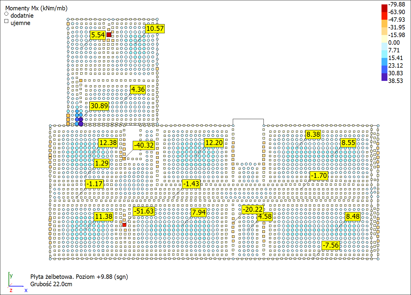 9.1.1. Płyta poz. +9.88 gr. 22cm. Rys.