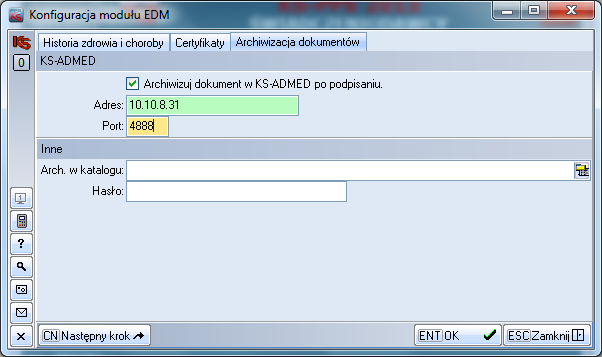 3.3. Archiwizacja dokumentów Umożliwia wskazanie ścieżki automatycznego zapisu kopii dokumentów. Istnieją dwie drogi do zapisu elektronicznej dokumentacji.