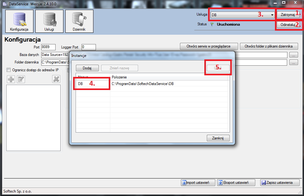 WAŻNE! Minimalne wymagania wersji oprogramowania: CHART: 2014.3.1, baza SQL 2008R2 Gastro: 2014.2.1.5, baza SQL 2008R2 WS (Configurator.exe): 2.4.10.