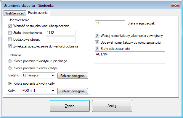 E-mail adres e-mail osoby kontaktowej nadawcy Numer telefonu numer telefonu osoby kontaktowej nadawcy Numer kuriera numer kuriera podejmującego przesyłki od nadawcy Forma zwrotu pobrania określa