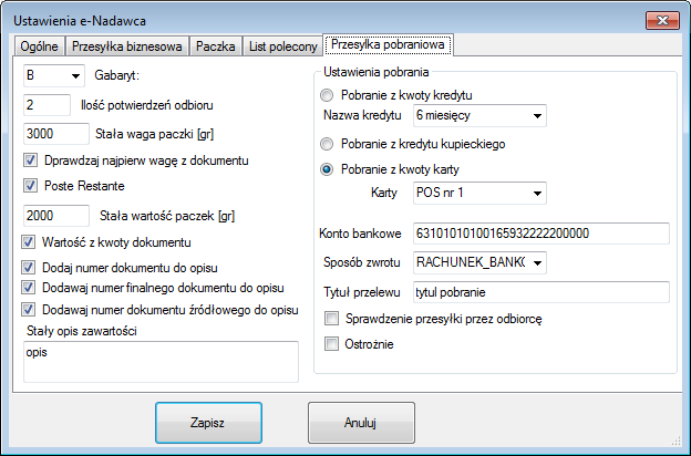 Dodaj numer dokumentu do opisu dodawanie numeru eksportowanego dokumentu do opisu zawartości paczki; Dodawaj numer finalnego dokumentu do opisu dodawanie numeru dokumentu, który był utworzony na