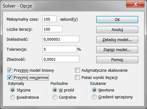 odbiorca r 1: x 21 + x 31 + x 41 =11 (G14 -> = SUMA(D11;D14;D17)), odbiorca r 5: x 25 + x 35 + x 45 =4 (G15 -> =SUMA(D12;D15;D18)), odbiorca r 7: x 27 + x 37 + x 47 =22 (G16 -> =SUMA(D13;D16;D19)).