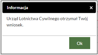 Po wygenerowaniu podpisu należy potwierdzić operację wybierając przycisk Podpisałem, wysyłam wniosek.