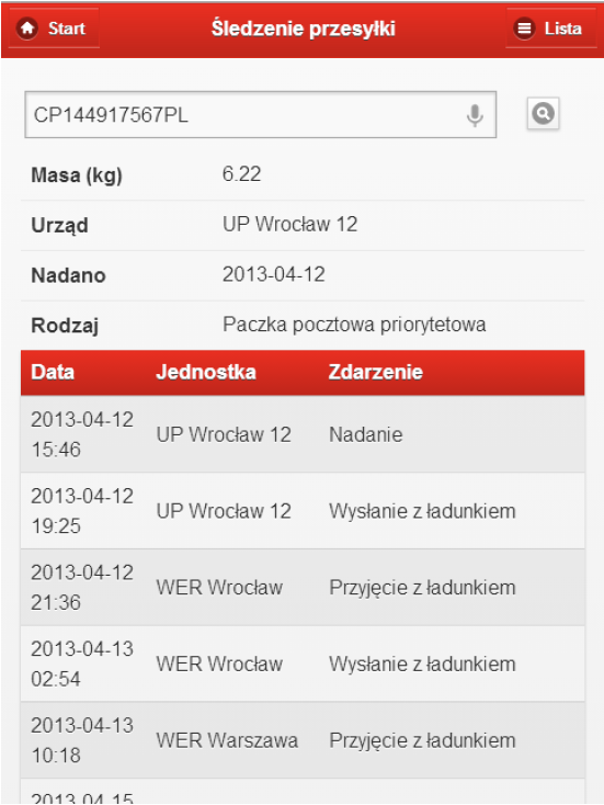 Śledzenie przesyłki 4.1.