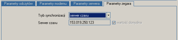 Widok zakładki programu MKi3-sm konfigurator: Parametry serwera 6.2.7 Opis parametrów zegara W zakładce Parametry zegara, naleŝy zdefiniować parametry modułu opisane w poniŝszej tabeli.