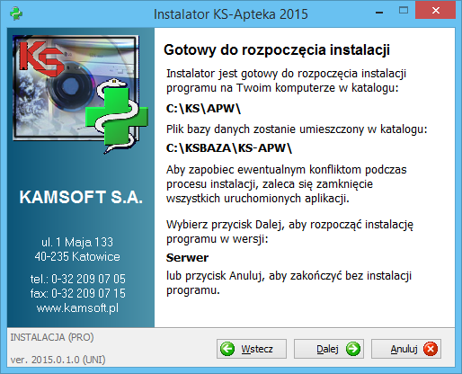 Rys.26. Katalog bazodanowy Po zebraniu wszystkich potrzebnych informacji, a przed rozpoczęciem właściwej instalacji, instalator wyświetla podsumowanie widoczne na rys.