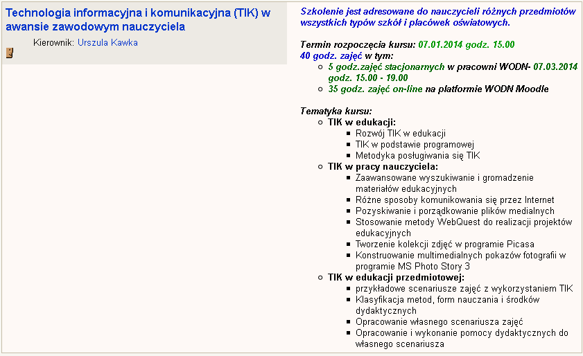 Kursy doskonalące e-learning na