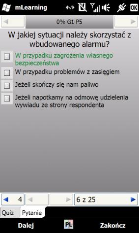 6.2 Przeglądanie odpowiedzi i dostęp do wyników quizów Aby przejrzed szczegóły udzielonych odpowiedzi należy otworzyd quiz dokładnie w ten sam sposób, jak w przypadku jego wykonywania.