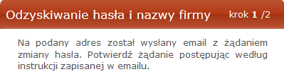 Rys. 1.3 Formularz odzyskiwania hasła W górnej części strony znajdują się informacje opisujące proces odzyskiwania hasła oraz kwestie bezpieczeństwa.