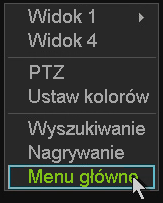 3. Logowanie i przegląd menu rejestratora Aby wywołać ekran logowania kliknij prawym