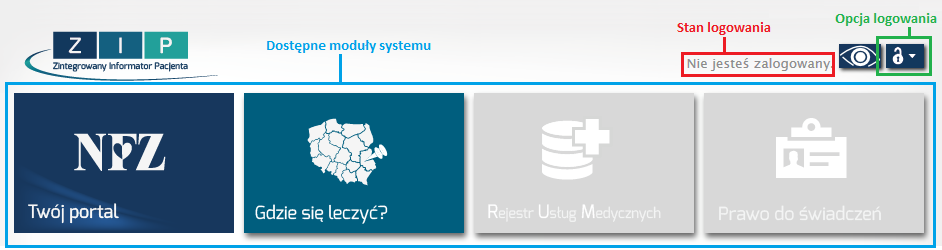 7. PRACA W SYSTEMIE System Zintegrowany Informator Pacjenta integruje w sobie różne aplikacje, które mogą być pomocne dla świadczeniobiorcy w celu realizacji świadczeń medycznych.