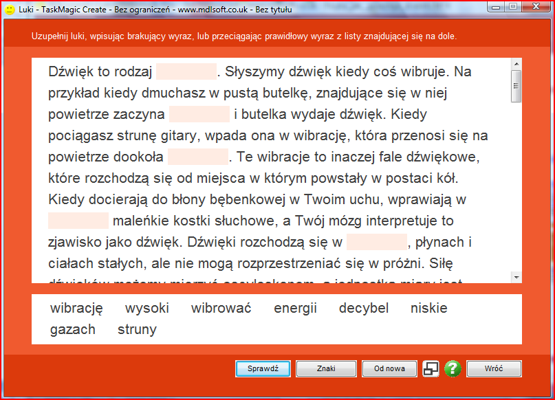 6. Wybierz grę klikając na wybrane okno. 7. Instrukcje do każdej gry dostępne są po kliknięciu na ikonkę. 8.