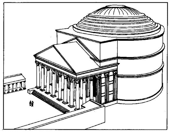 Zadanie 15. (2 p.) Oto rysunki przedstawiające dwie słynne budowle. Obie zwane są Panteonem.
