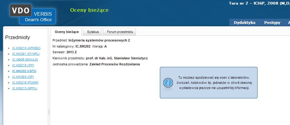 Jednostek Bonifikaty (D) oraz tego, czy zajęcia kończyły się egzaminem (E).