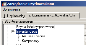 Uprawnienia związane z inwentaryzacją Arkusze spisowe o przeglądanie listy inwentaryzacji o przeglądanie listy arkuszy spisowych danej inwentaryzacji o dodawanie arkuszy przez ich import z pliku o