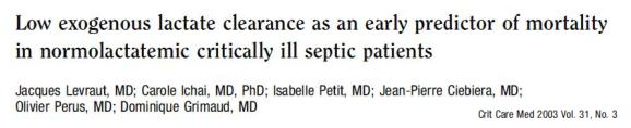 !! Alactemic sepsis Cannon CM, for the Multicenter Severe S, Septic Shock