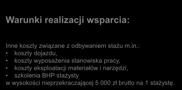 Inne koszty związane z odbywaniem stażu m.in.