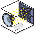 Powracanie fali wpływa negatywnie na zdolność głośnika do prawidłowego działania. Dynaxorb eliminuje fale odbite przy użyciu SONIC STEALTH TECHNOLOGY.