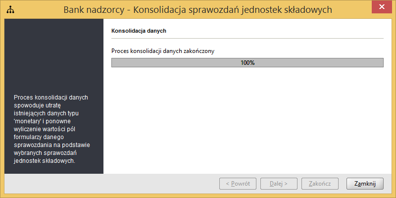 Rysunek 9. Wybór tabel d prcesu knslidacji Na liście, przed każdą tabelą widczne jest znaczenie: d prcesu knslidacji.