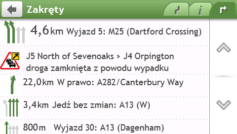 Jak uzyskać widok statystyki trasy? Stuknij w dowolnym miejscu na ekranie Mapa, aby wyświetlić ekran Opcje mapy.