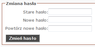 Użytkownik w każdej chwili może edytować wprowadzone do systemu dane: Moje dane, Moje adresy, jak również ma możliwość Zmiany hasła.