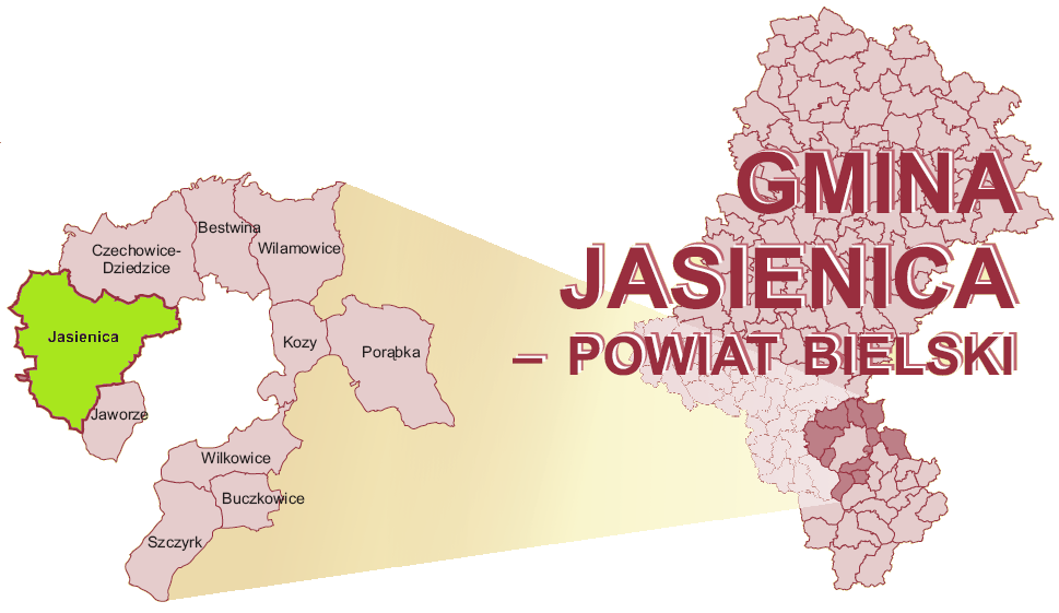 3. LOKALIZACJA PROGRAMU. CHARAKTERYSTYKA GMINY Gmina Jasienica to wiejska gmina położona w południowej części województwa śląskiego, w zachodniej części powiatu bielskiego.