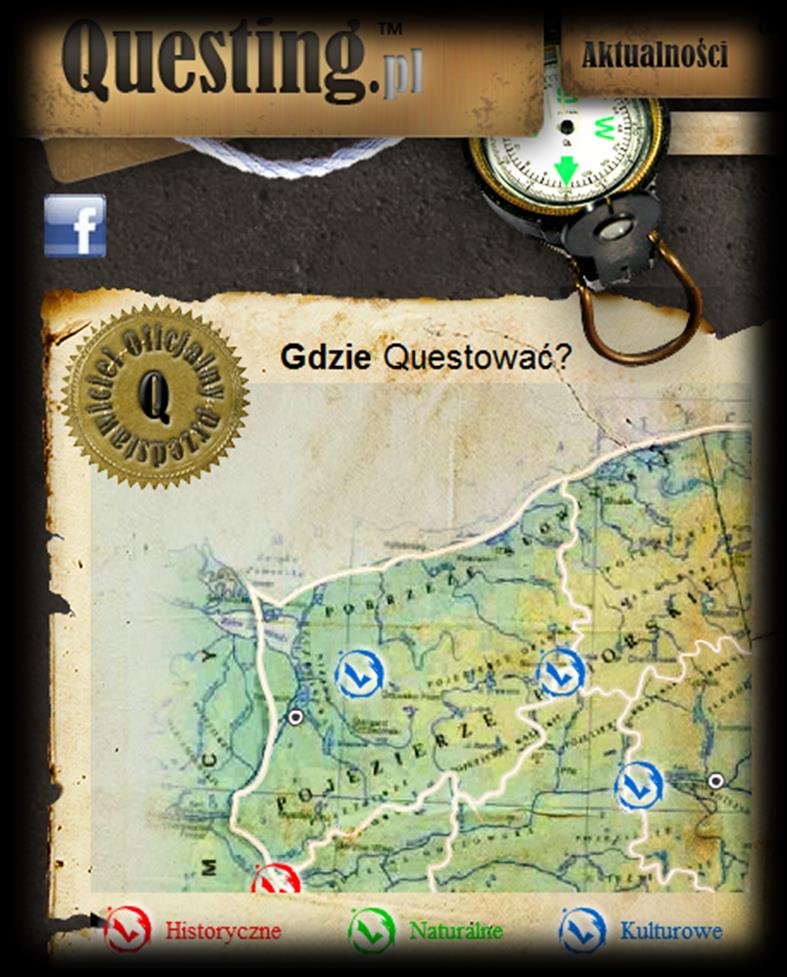 Kompendium wiedzy o polskich questach, które zawiera: Mapę dostępnych w Polsce questów Opisy każdego