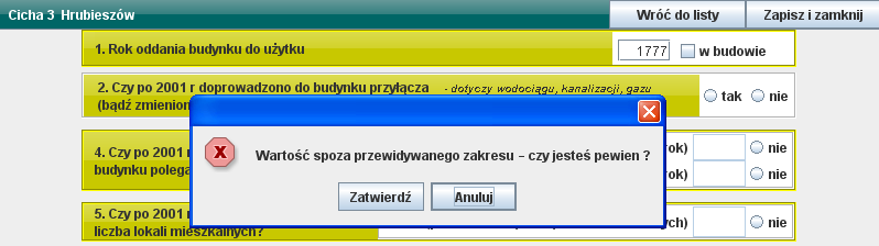 Przesunięcie kursora myszy na ikonę pomocy spowoduje tymczasowe wyświetlenie objaśnień, kliknięcie w tę ikonę będzie skutkowało wyświetleniem objaśnień w panelu pomocy u dołu ekranu, gdzie tekst ten