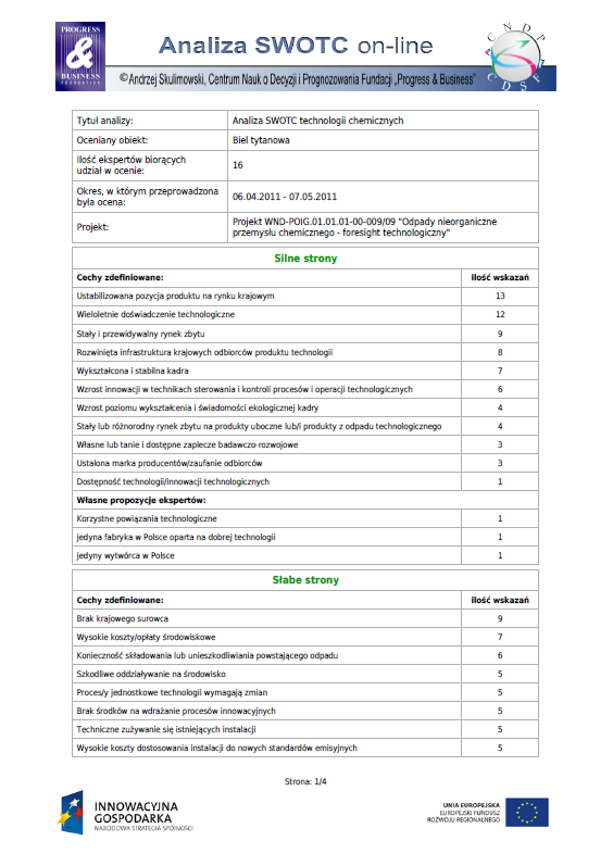 - 78 - Możliwy jest również wydruk tabeli wyników do formatu PDF: Rys. 3.6.