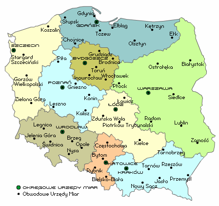 Kontrole prowadzone były przez pracowników administracji miar i administracji probierczej, których struktury przedstawiają się następująco: Struktura administracji miar w