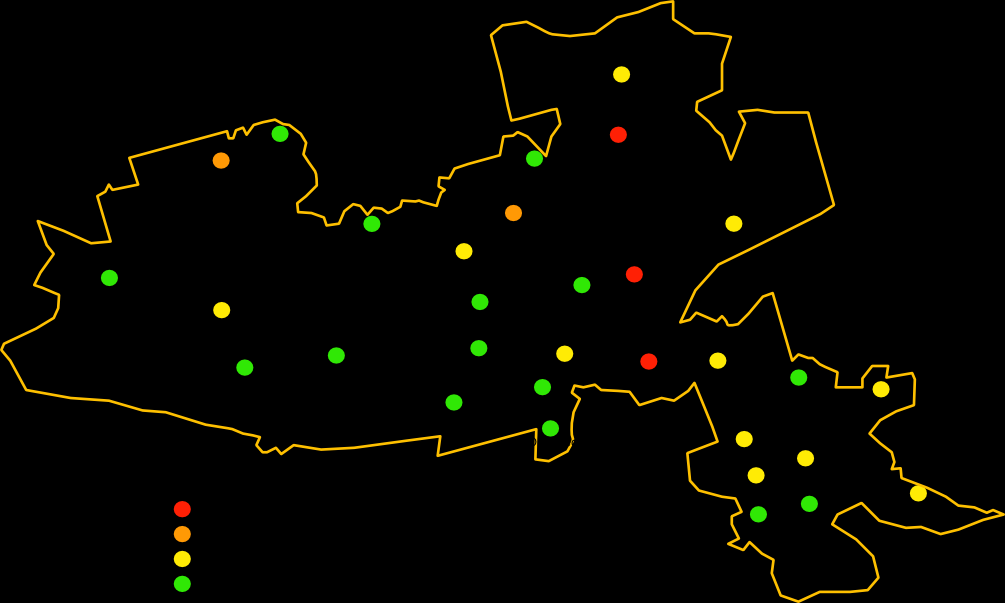 Załącznik nr 5 do Programu usuwania wyrobów zawierających azbest Mapa nagromadzenia (w Mg) wyrobów zawierających azbest w